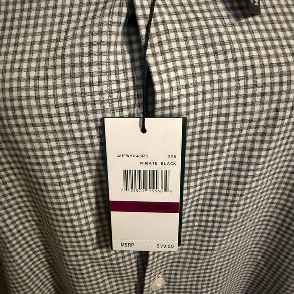 Perry Ellis Black and White Casual Button Down Shirt - Picture 4 of 6